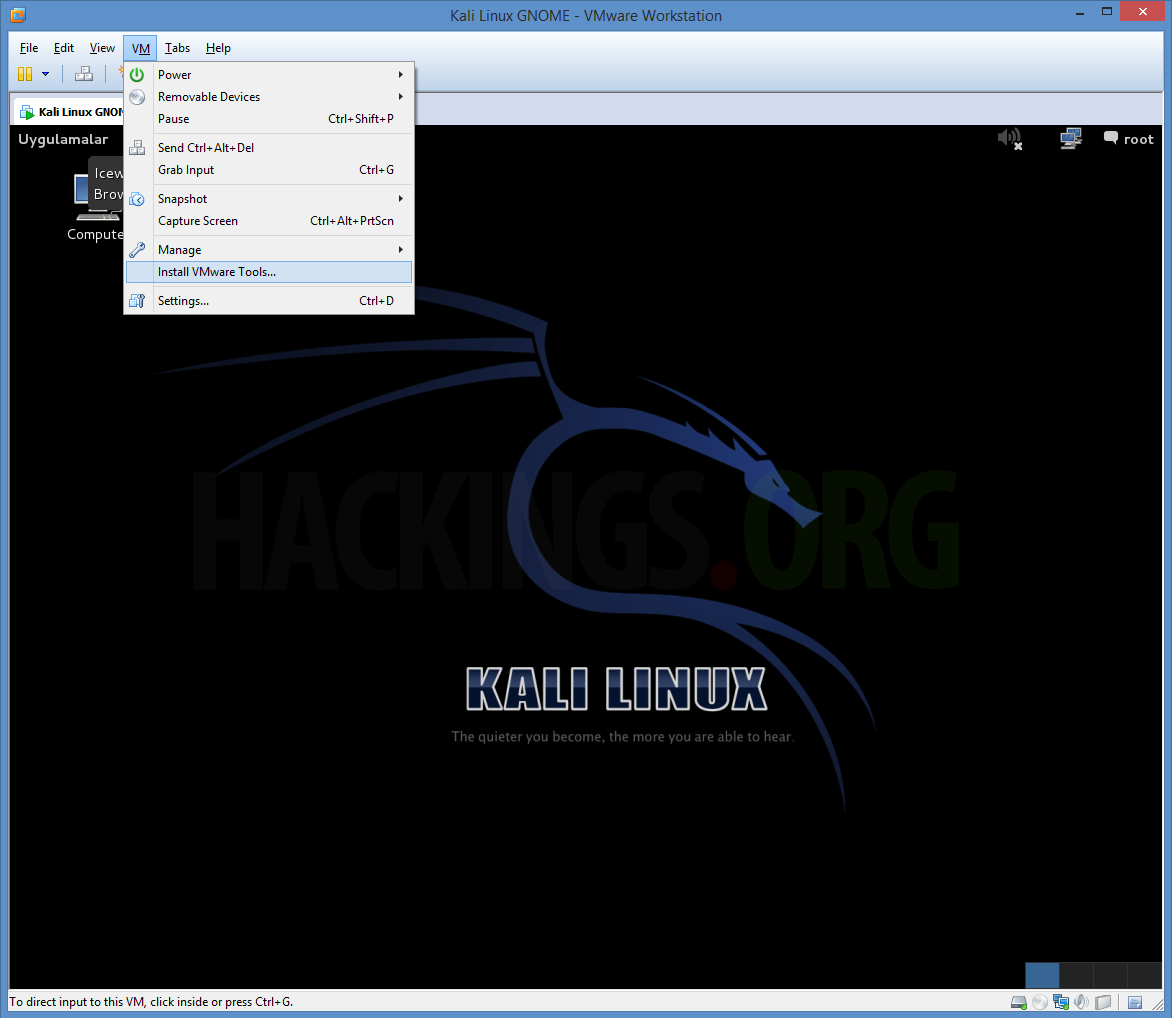 Installing vmware tools on kali guest